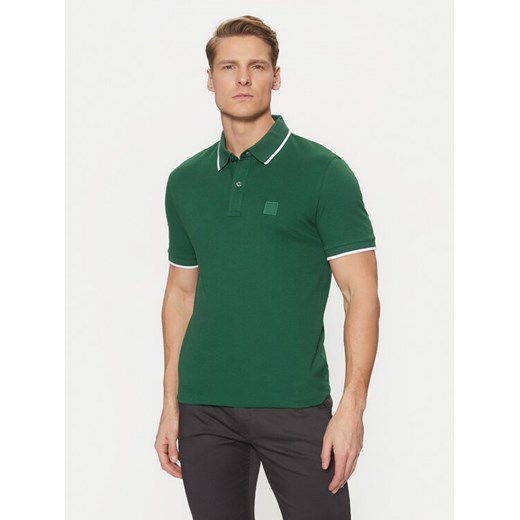 BOSS Polo Passertip 50507699 Zielony Slim Fit ze sklepu MODIVO w kategorii T-shirty męskie - zdjęcie 182711350