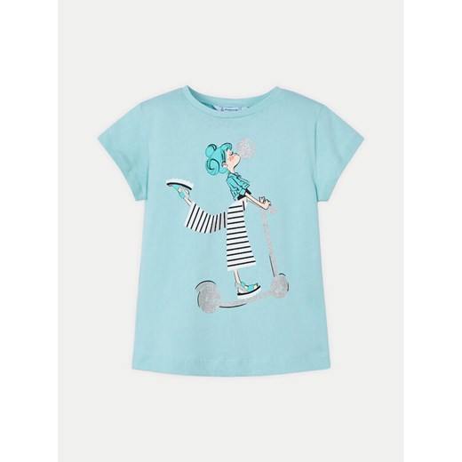 Mayoral T-Shirt 3014 Niebieski Regular Fit ze sklepu MODIVO w kategorii Bluzki dziewczęce - zdjęcie 182711370