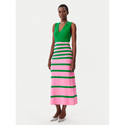 LOLA CASADEMUNT Sukienka dzianinowa LS2516005 Zielony Slim Fit ze sklepu MODIVO w kategorii Sukienki - zdjęcie 182711383
