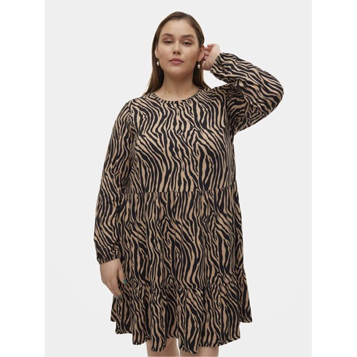 Vero Moda Curve Sukienka codzienna Ina 10301827 Beżowy Oversize ze sklepu MODIVO w kategorii Sukienki - zdjęcie 182711481
