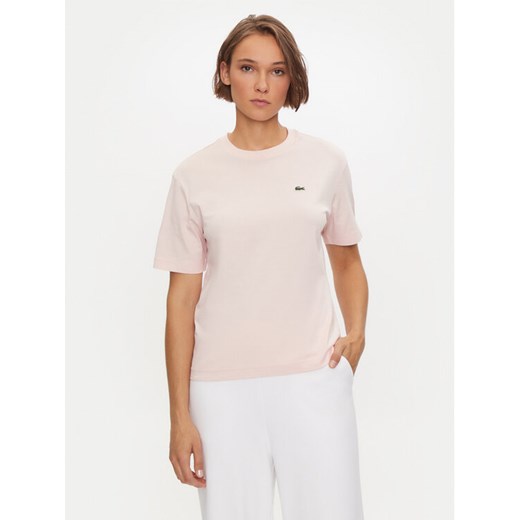 Lacoste T-Shirt TF7215 Różowy Loose Fit ze sklepu MODIVO w kategorii Bluzki damskie - zdjęcie 182711554