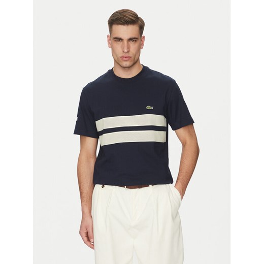 Lacoste T-Shirt TH9769 Granatowy Regular Fit ze sklepu MODIVO w kategorii T-shirty męskie - zdjęcie 182711660