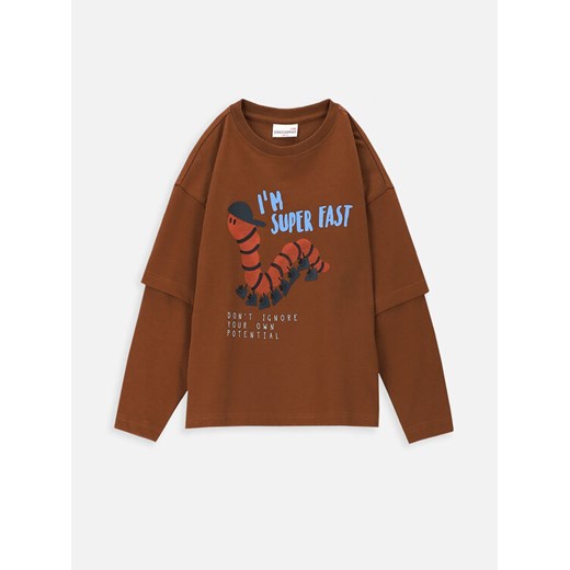 Coccodrillo Bluzka ZC3143102ATK Brązowy Regular Fit ze sklepu MODIVO w kategorii T-shirty chłopięce - zdjęcie 182711683