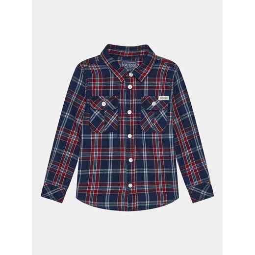 Guess Koszula N3BH01 D52G1 Niebieski Regular Fit ze sklepu MODIVO w kategorii Koszule chłopięce - zdjęcie 182711761