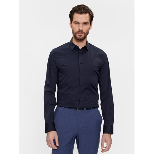 Calvin Klein Koszula K10K110856 Granatowy Slim Fit ze sklepu MODIVO w kategorii Koszule męskie - zdjęcie 182711882