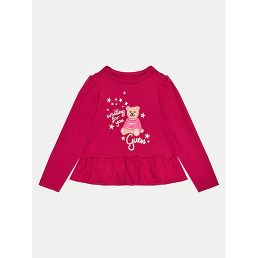 Guess Bluzka K4BI17 J1314 Bordowy Regular Fit ze sklepu MODIVO w kategorii Bluzki dziewczęce - zdjęcie 182711931