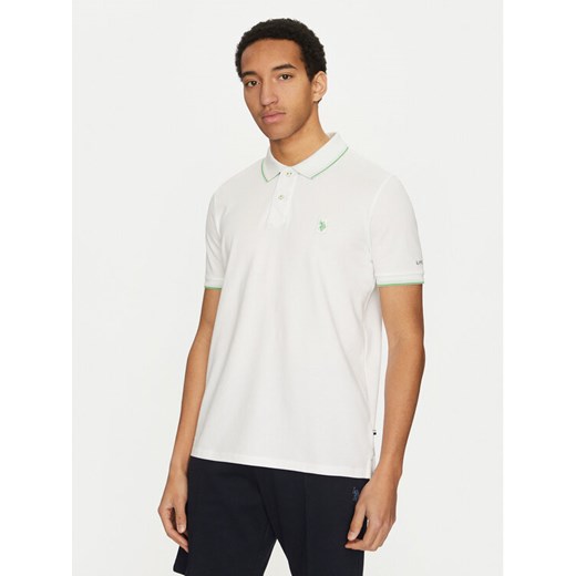 U.S. Polo Assn. Polo MUP3508 Biały Regular Fit ze sklepu MODIVO w kategorii T-shirty męskie - zdjęcie 182712012