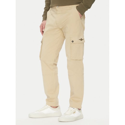 Aeronautica Militare Spodnie materiałowe 251PA1665CT3534 Beżowy Regular Fit ze sklepu MODIVO w kategorii Spodnie męskie - zdjęcie 182712142
