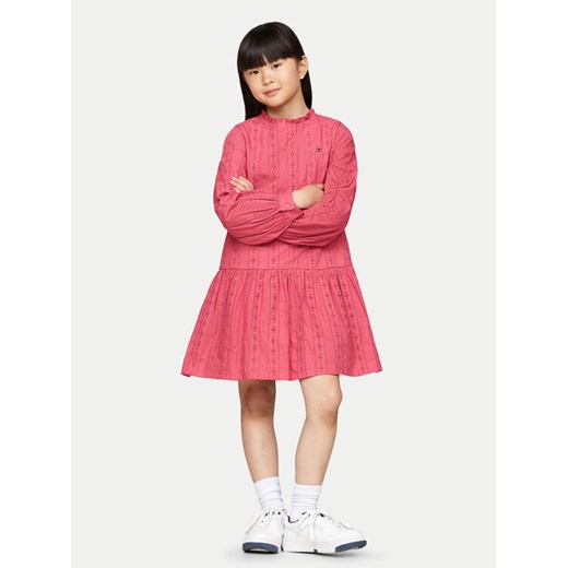 Tommy Hilfiger Sukienka codzienna KG0KG08216 M Różowy Regular Fit ze sklepu MODIVO w kategorii Sukienki dziewczęce - zdjęcie 182712180