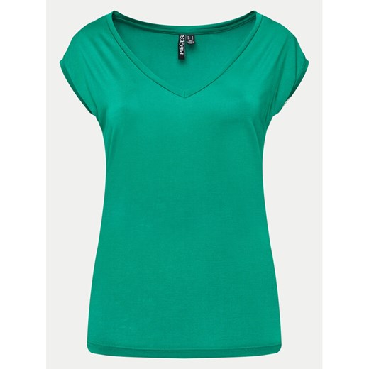 Pieces T-Shirt 17095260 Zielony Regular Fit ze sklepu MODIVO w kategorii Bluzki damskie - zdjęcie 182712312