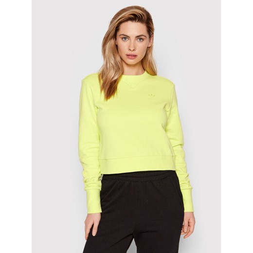 adidas Bluza Cropped HE6922 Żółty Regular Fit 42 MODIVO