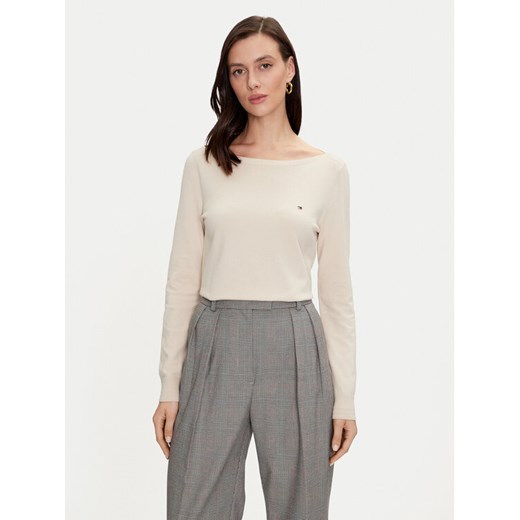 Tommy Hilfiger Sweter WW0WW40099 Beżowy Regular Fit ze sklepu MODIVO w kategorii Swetry damskie - zdjęcie 182712373
