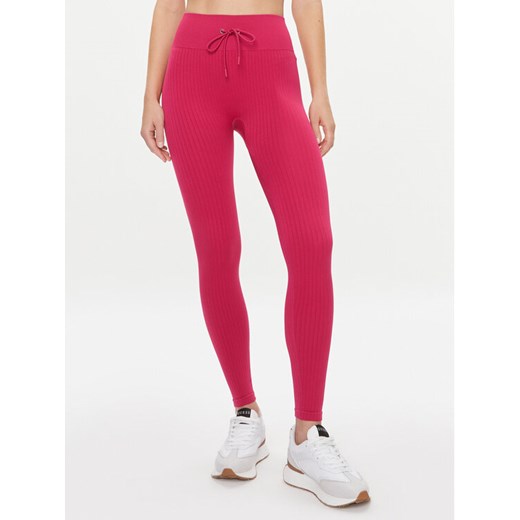 Guess Legginsy Rib-Seamless V4RB00 Z3CC0 Różowy Slim Fit ze sklepu MODIVO w kategorii Spodnie damskie - zdjęcie 182712473