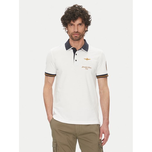 Aeronautica Militare Polo 251PO1859P191 Biały Regular Fit ze sklepu MODIVO w kategorii T-shirty męskie - zdjęcie 182712661