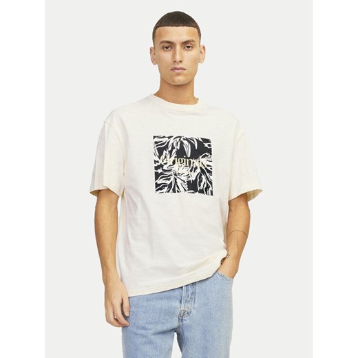 Jack&Jones T-Shirt Lafayette 12250436 Écru Relaxed Fit ze sklepu MODIVO w kategorii T-shirty męskie - zdjęcie 182712690