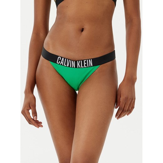 Calvin Klein Swimwear Dół od bikini KW0KW02857 Zielony ze sklepu MODIVO w kategorii Stroje kąpielowe - zdjęcie 182712731