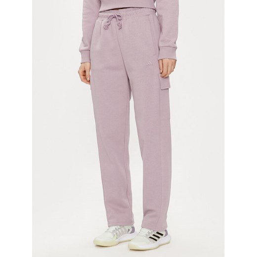 adidas Spodnie dresowe ALL SZN Fleece Cargo IW1216 Fioletowy Loose Fit ze sklepu MODIVO w kategorii Spodnie damskie - zdjęcie 182712760