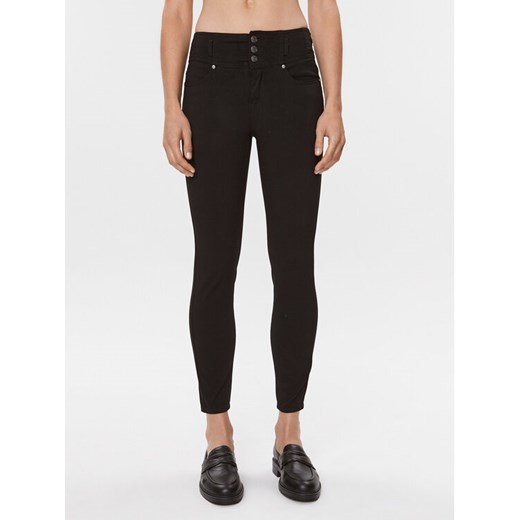 Fransa Spodnie materiałowe 20608336 Czarny Slim Fit ze sklepu MODIVO w kategorii Spodnie damskie - zdjęcie 182712792