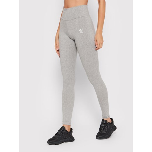 adidas Legginsy adicolor Essentials HD2351 Szary Tight Fit ze sklepu MODIVO w kategorii Spodnie damskie - zdjęcie 182712930