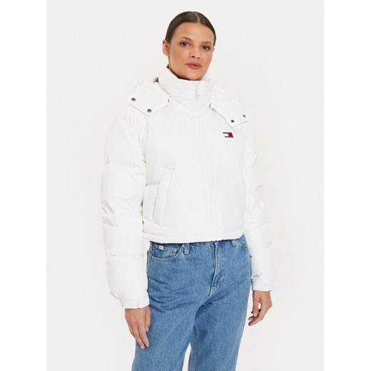 Tommy Jeans Kurtka puchowa Alaska DW0DW18609 Biały Cropped Fit ze sklepu MODIVO w kategorii Kurtki damskie - zdjęcie 182712980