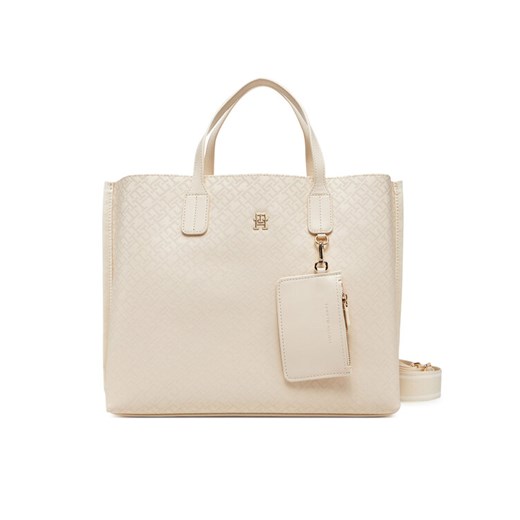 Tommy Hilfiger Torebka Th Distinct Satchel Mono AW0AW17174 Beżowy ze sklepu MODIVO w kategorii Torebki damskie - zdjęcie 182712982