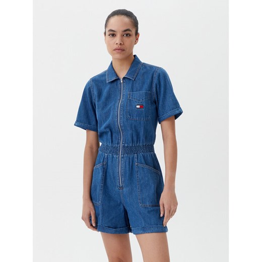 Tommy Jeans Kombinezon DW0DW20371 Niebieski Regular Fit ze sklepu MODIVO w kategorii Kombinezony damskie - zdjęcie 182713001