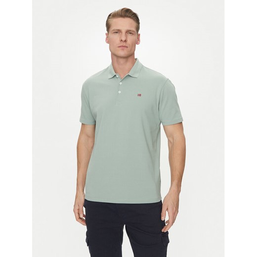 Napapijri Polo Ealis NP0A4H8B Zielony Regular Fit ze sklepu MODIVO w kategorii T-shirty męskie - zdjęcie 182713130