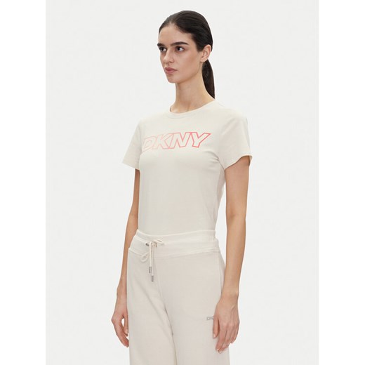 DKNY Sport T-Shirt DP5T1193 Beżowy Regular Fit ze sklepu MODIVO w kategorii Bluzki damskie - zdjęcie 182713153