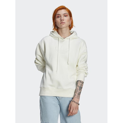 adidas Bluza Trefoil Graphic Embroidery HM1636 Beżowy Loose Fit ze sklepu MODIVO w kategorii Bluzy damskie - zdjęcie 182713373