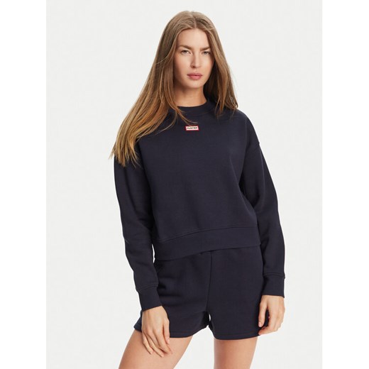 Hunter Bluza Tina HARW0042242 Granatowy Cropped Fit ze sklepu MODIVO w kategorii Bluzy damskie - zdjęcie 182713534