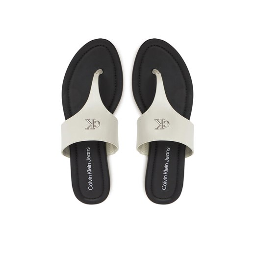 Calvin Klein Jeans Japonki Flat Sandal Toepost Mg YW0YW01691 Biały ze sklepu MODIVO w kategorii Klapki damskie - zdjęcie 182713604