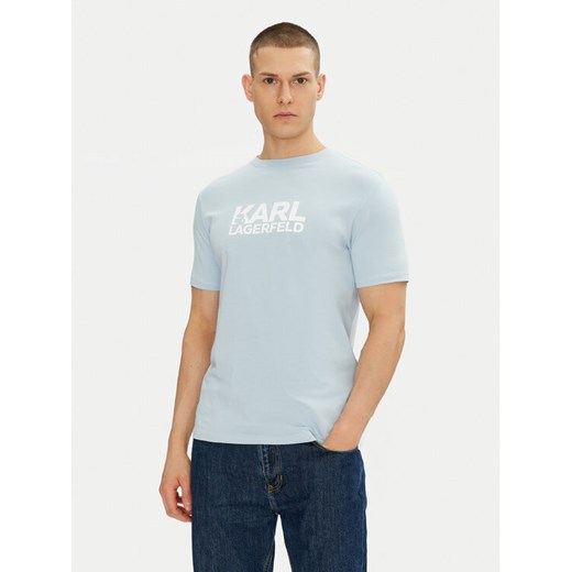 KARL LAGERFELD T-Shirt 755087 552235 Błękitny Regular Fit ze sklepu MODIVO w kategorii T-shirty męskie - zdjęcie 182713671