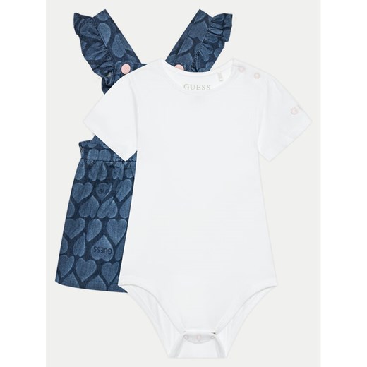 Guess Komplet body i sukienka A4YG01 K6YW0 A4YG01 K6YW0 Biały Regular Fit ze sklepu MODIVO w kategorii Komplety niemowlęce - zdjęcie 182713684
