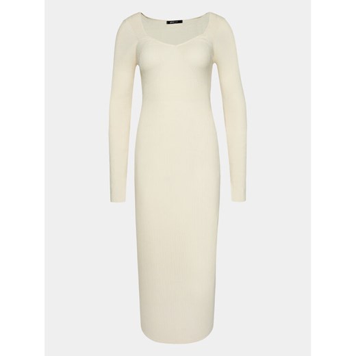 Gina Tricot Sukienka dzianinowa 20522 Écru Slim Fit ze sklepu MODIVO w kategorii Sukienki - zdjęcie 182713712