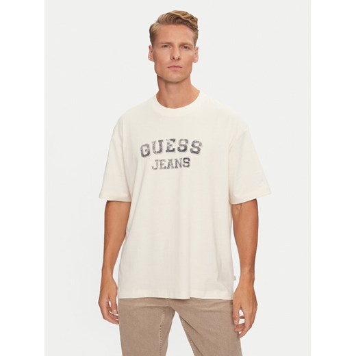 Guess T-Shirt M4BI78 K8FQ4 Écru Oversize ze sklepu MODIVO w kategorii T-shirty męskie - zdjęcie 182713834
