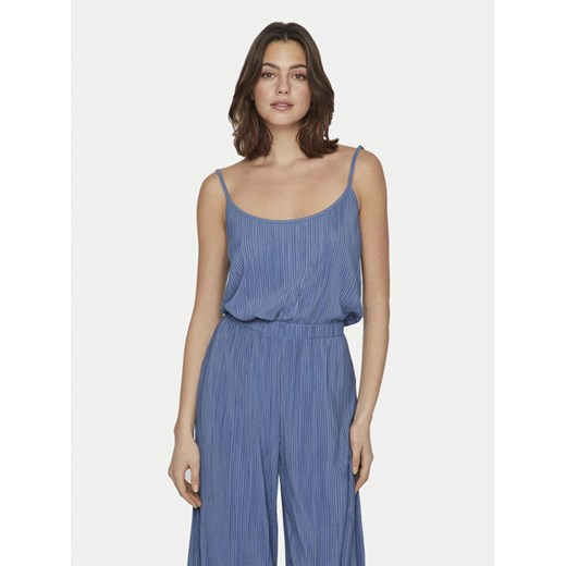 Vila Top Plisa 14096337 Niebieski Relaxed Fit ze sklepu MODIVO w kategorii Bluzki damskie - zdjęcie 182713924