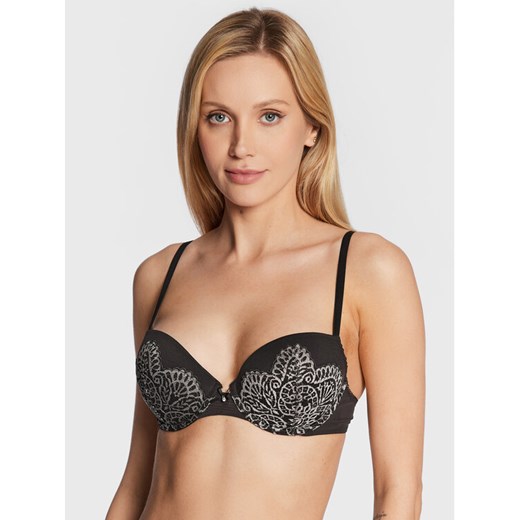 Wonderbra Biustonosz push-up WB000AQ9 Czarny Wonderbra 80C MODIVO