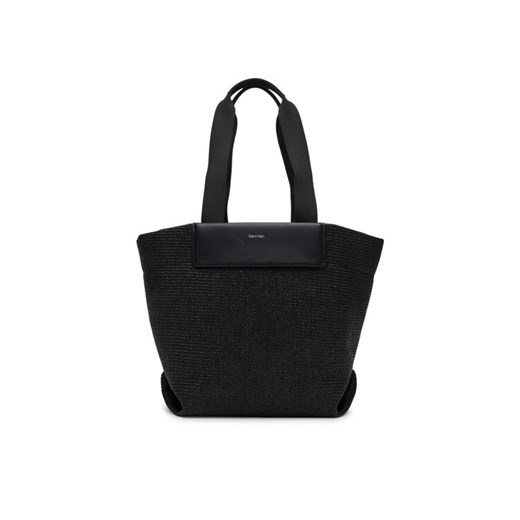 Calvin Klein Torebka Ck Raffia Medium Shopper K60K613174 Czarny ze sklepu MODIVO w kategorii Torby Shopper bag - zdjęcie 182713994