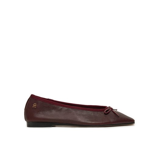 Tommy Hilfiger Baleriny Soft Leather FW0FW08355 Bordowy ze sklepu MODIVO w kategorii Balerinki - zdjęcie 182714032