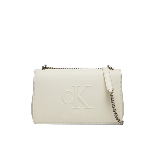 Calvin Klein Jeans Torebka Sculpted Ew K60K612727 Écru ze sklepu MODIVO w kategorii Kopertówki - zdjęcie 182714132