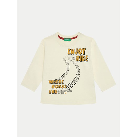 United Colors Of Benetton Bluzka 3EG9G10GH Beżowy Regular Fit ze sklepu MODIVO w kategorii T-shirty chłopięce - zdjęcie 182714252
