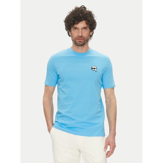 KARL LAGERFELD T-Shirt 755710 552224 Niebieski Regular Fit ze sklepu MODIVO w kategorii T-shirty męskie - zdjęcie 182714303