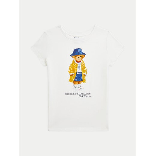 Polo Ralph Lauren T-Shirt 313957377001 Biały Regular Fit ze sklepu MODIVO w kategorii Bluzki dziewczęce - zdjęcie 182714314