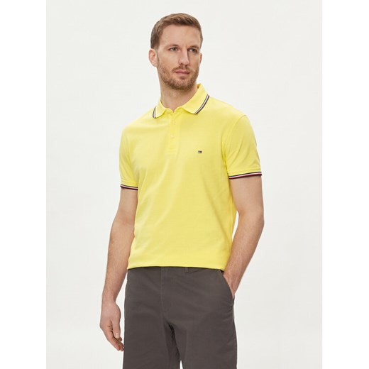 Tommy Hilfiger Polo 1985 MW0MW30750 Żółty Slim Fit ze sklepu MODIVO w kategorii T-shirty męskie - zdjęcie 182714322
