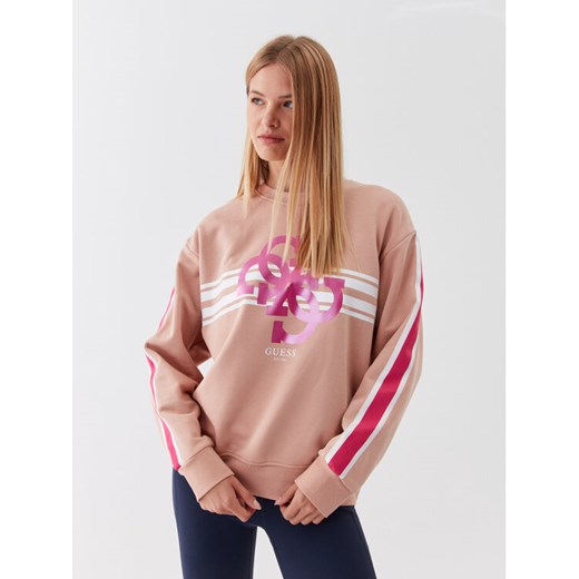 Guess Bluza V3YQ17 KBV71 Brązowy Regular Fit ze sklepu MODIVO w kategorii Bluzy damskie - zdjęcie 182714383