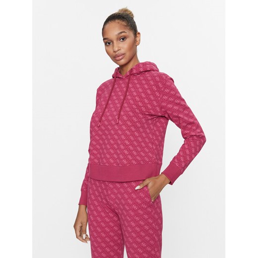Guess Bluza V3BQ18 K7ON1 Różowy Regular Fit ze sklepu MODIVO w kategorii Bluzy damskie - zdjęcie 182714400