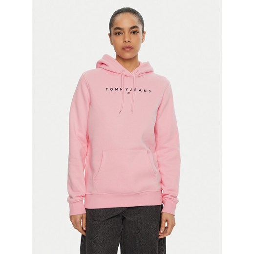 Tommy Jeans Bluza Linear DW0DW17324 Różowy Regular Fit ze sklepu MODIVO w kategorii Bluzy damskie - zdjęcie 182714480