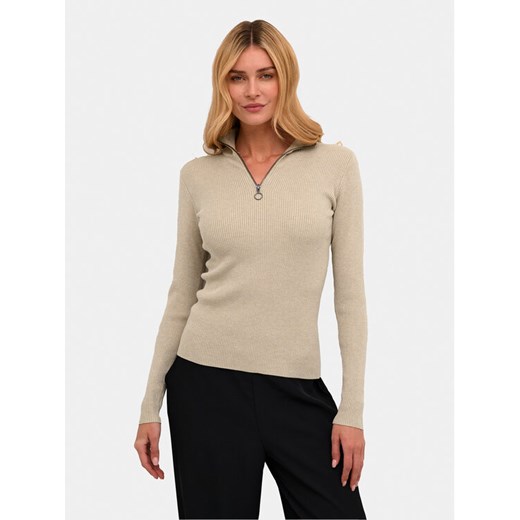 Kaffe Sweter Ellie 10508348 Beżowy Slim Fit ze sklepu MODIVO w kategorii Swetry damskie - zdjęcie 182714510