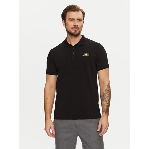 KARL LAGERFELD Polo 745088 551235 Czarny Regular Fit ze sklepu MODIVO w kategorii T-shirty męskie - zdjęcie 182714653