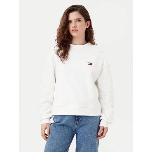 Tommy Jeans Bluza DW0DW19408 Écru Boxy Fit ze sklepu MODIVO w kategorii Bluzy damskie - zdjęcie 182714663